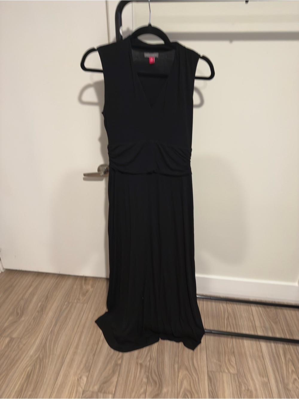 Vince Camuto Black V-Neck Sleeveless Maxi Dress